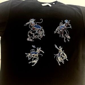 Our Legacy" Rodeo Black " Tee with Blue and White Graphic Size XL/52